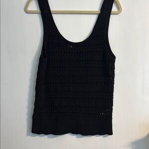 Old Navy Black Crochet Knit Tank Top